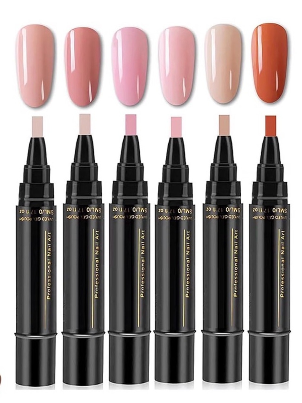 Gel nail pens (6 in package), NIP